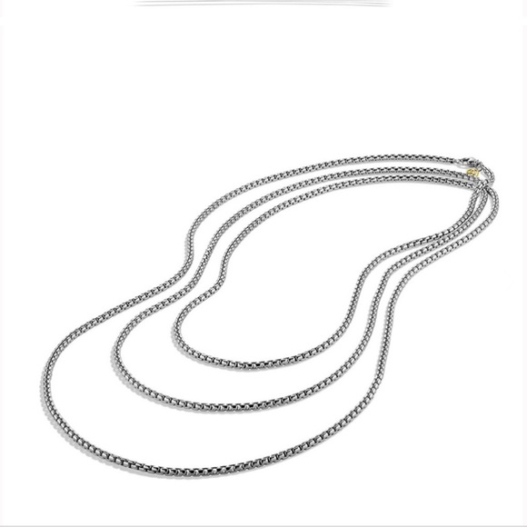 David Yurman Sterling Silver 72” 3.6mm Box Chain - Picture 3 of 5